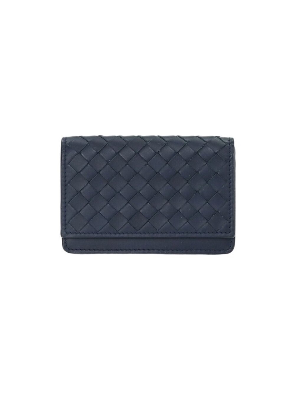 Bottega Veneta Intrecciato Card Case Leather Navy